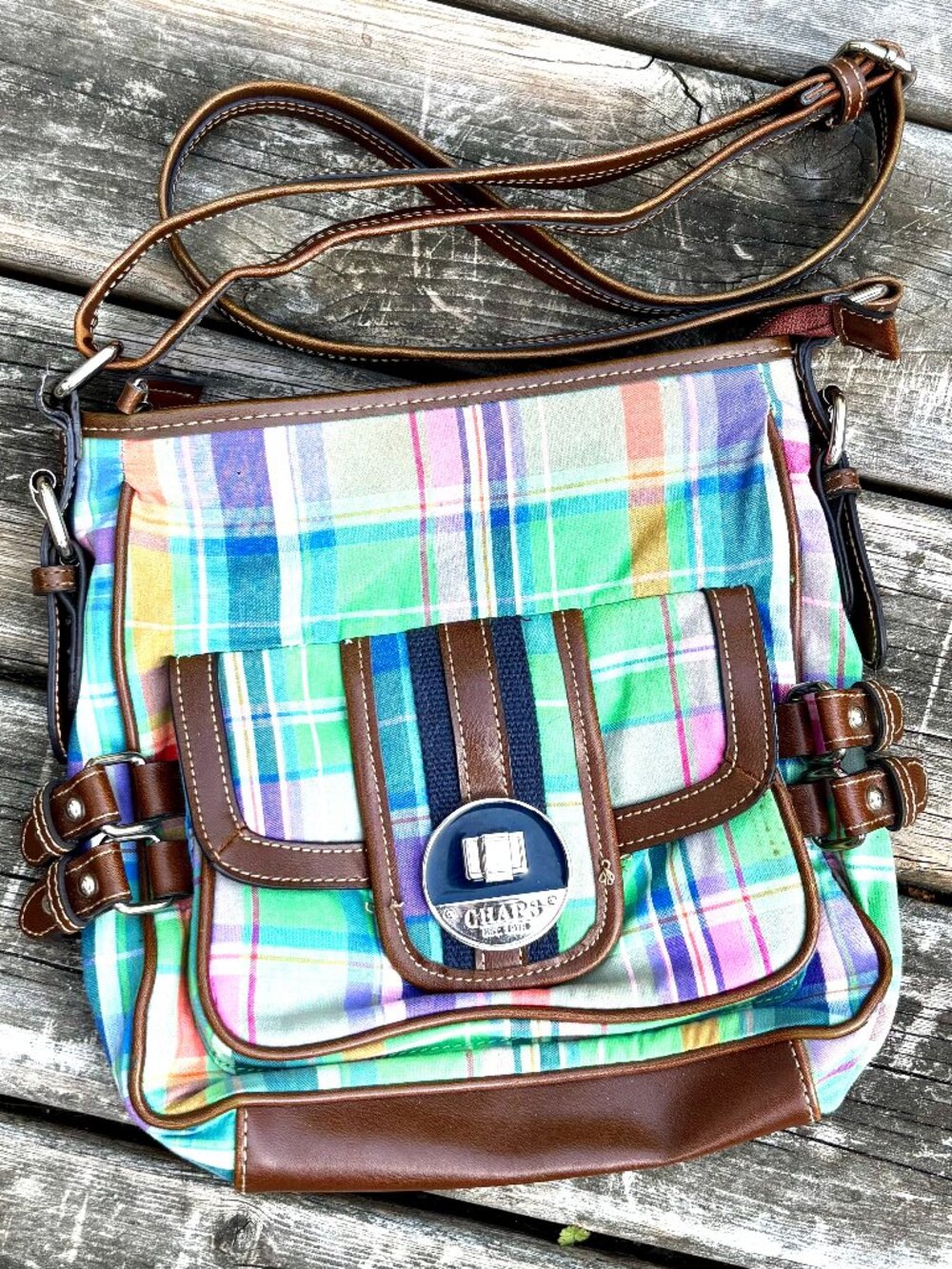 Chaps plaid shoulder bag, looks never used